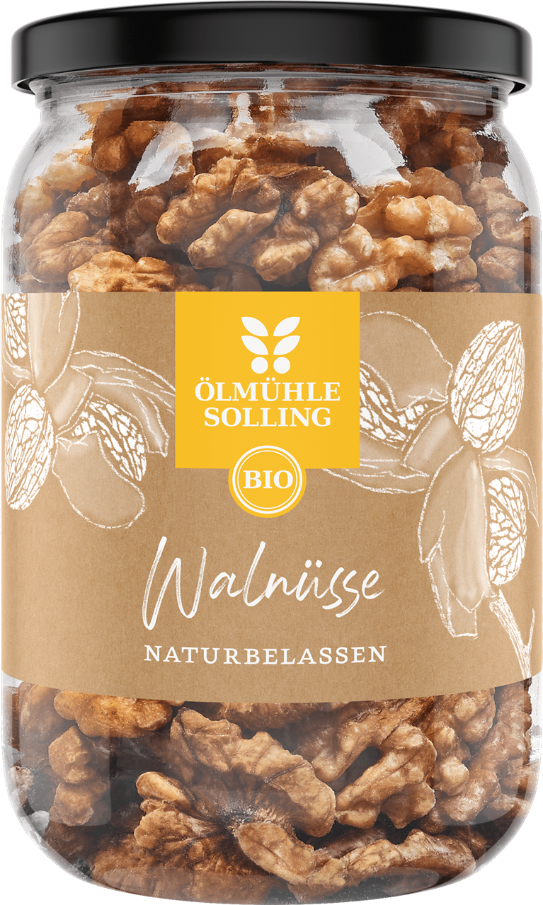 Walnusskerne EG-Bio, 230g. Glas Ölmühle Solling