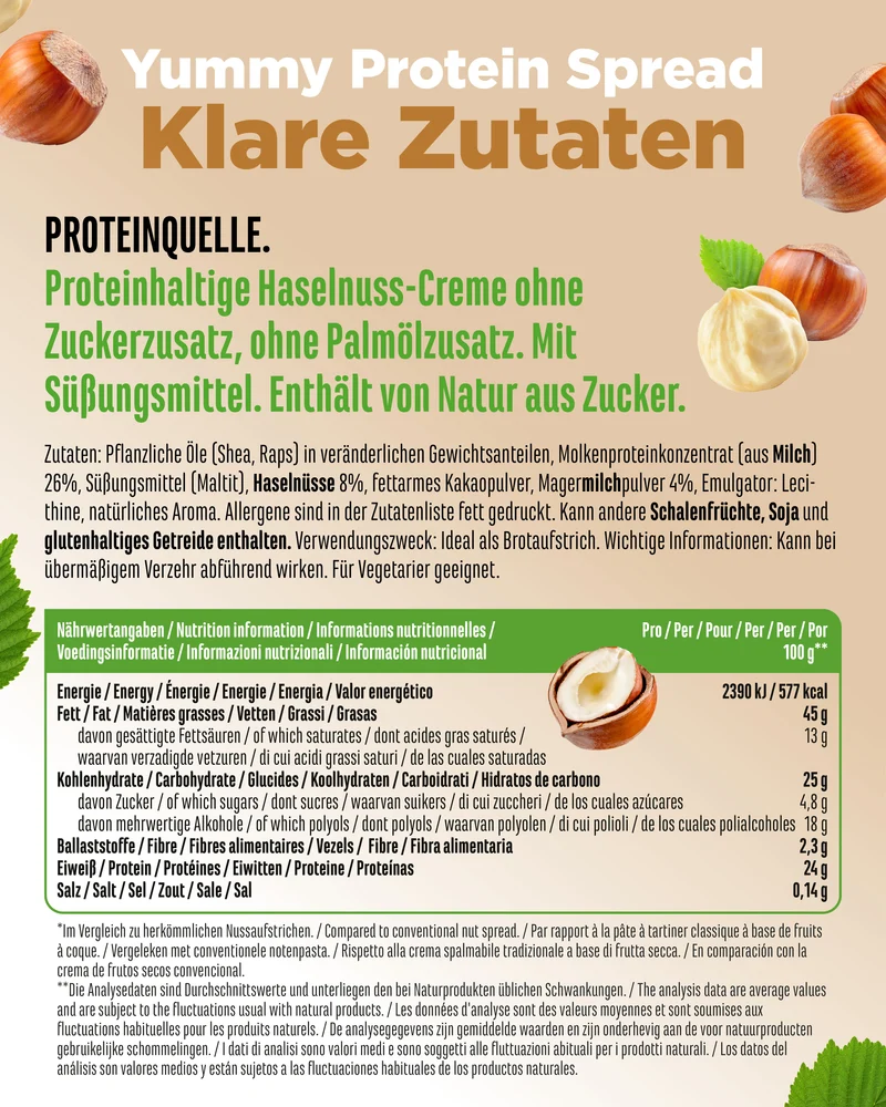 Protein Spread 350g. Haselnuss - Vit4ever