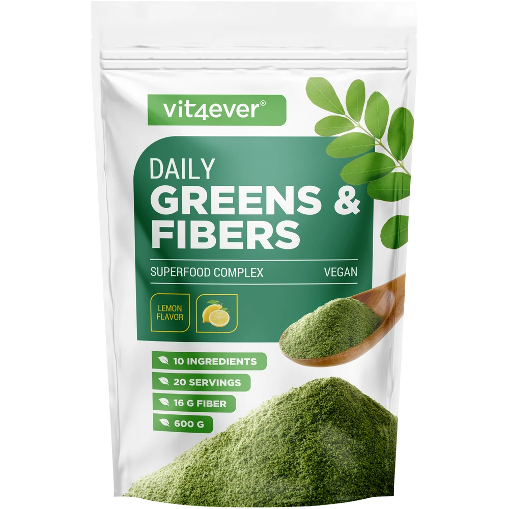 Daily Greens & Fibers - Zitrone, 600g., Vit4ever