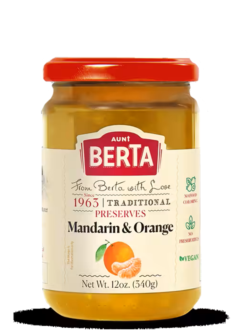 Aunt Bertas Mandarinen-Orangen-Fruchtaufstrich, 340g.