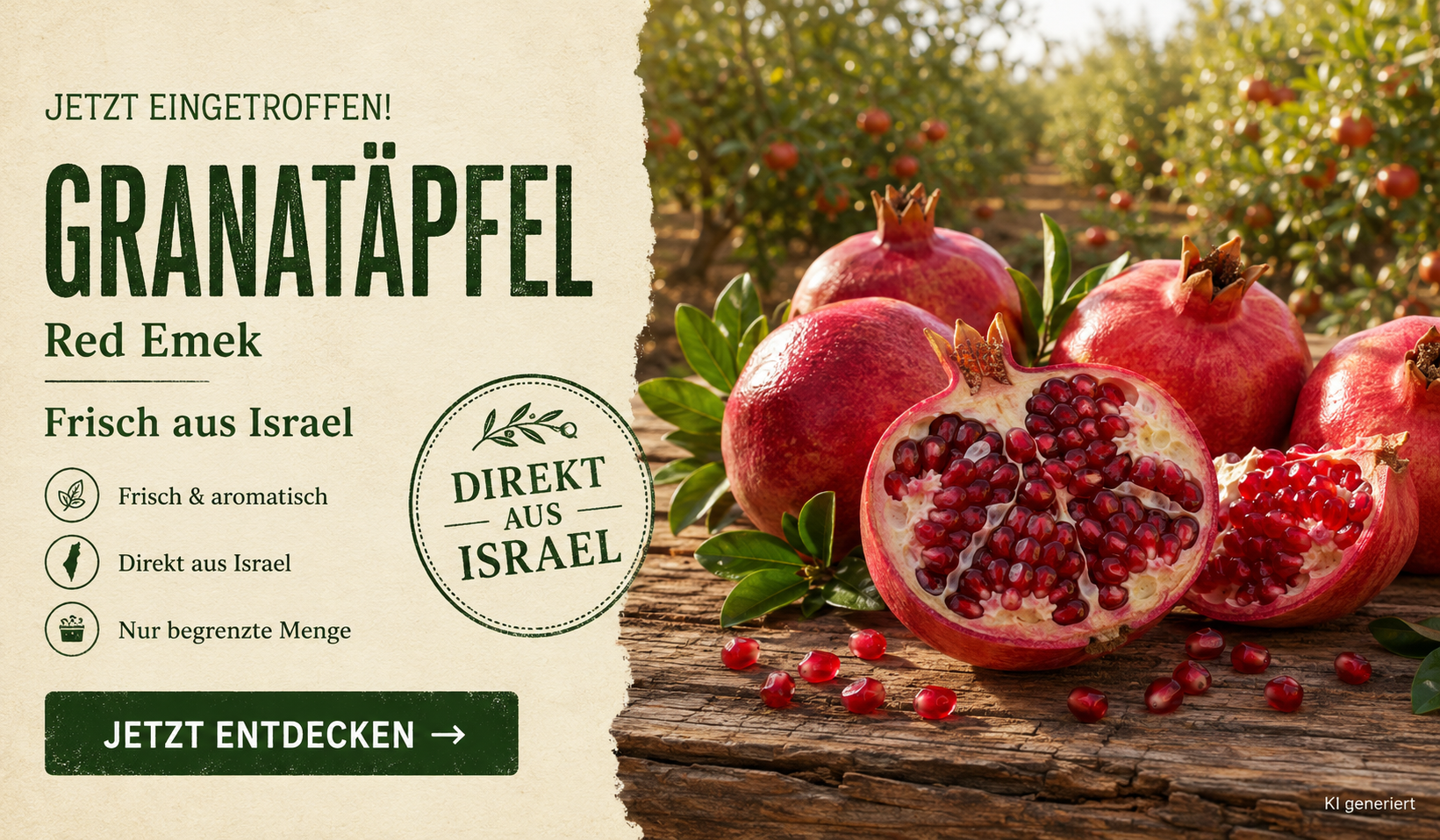Frische Red Emek Granatäpfel direkt aus Israel