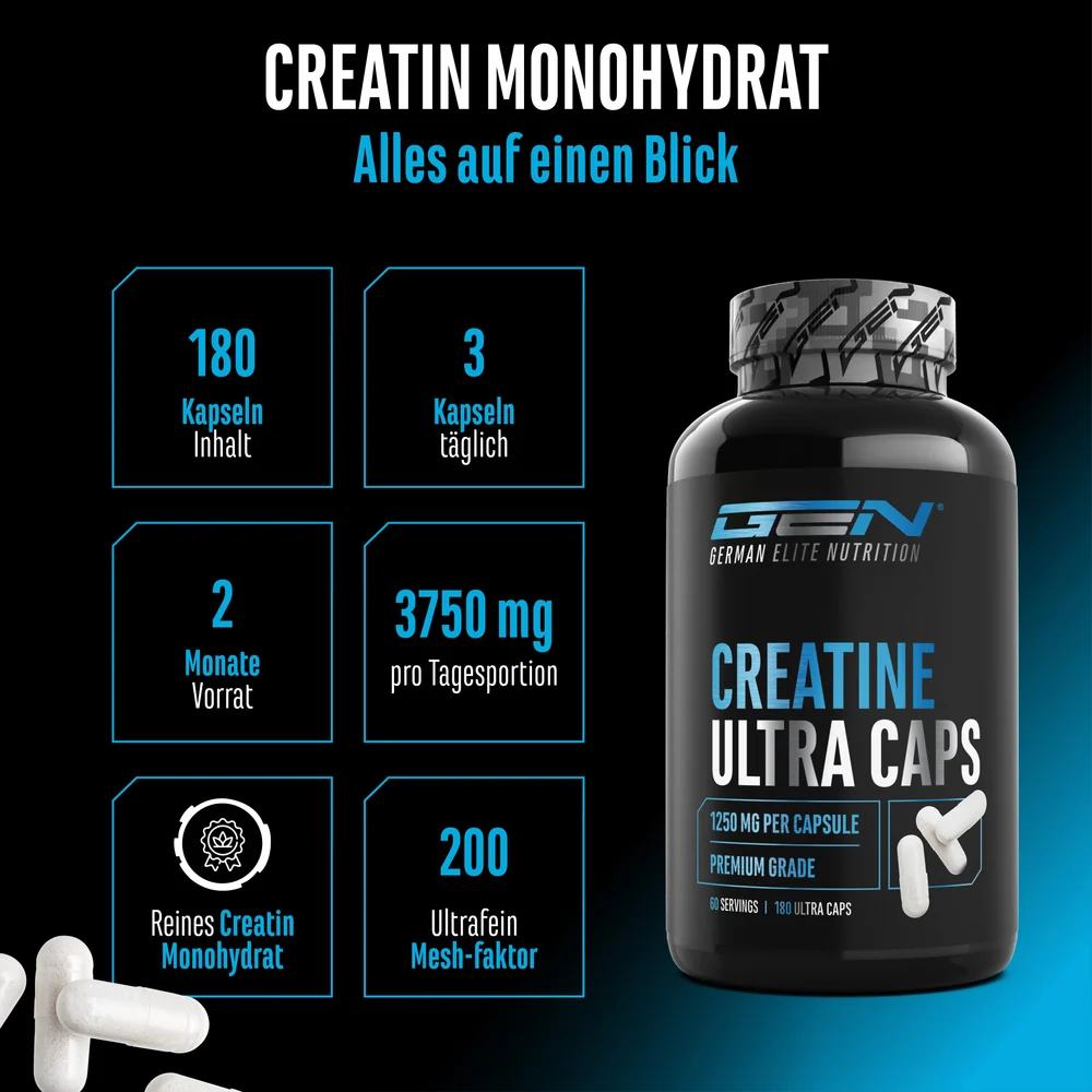 Creatin Ultra Caps - 180 Stück, GEN