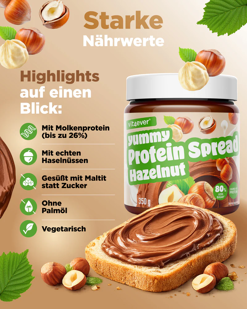 Protein Spread 350g. Haselnuss - Vit4ever