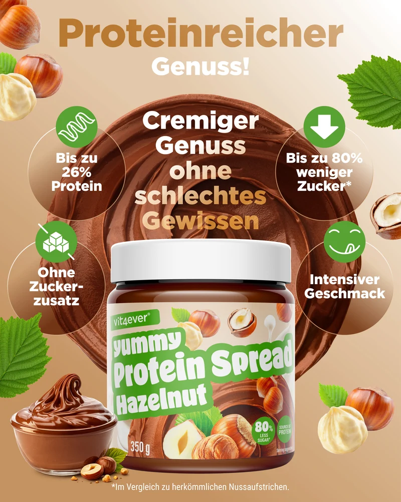 Protein Spread 350g. Haselnuss - Vit4ever