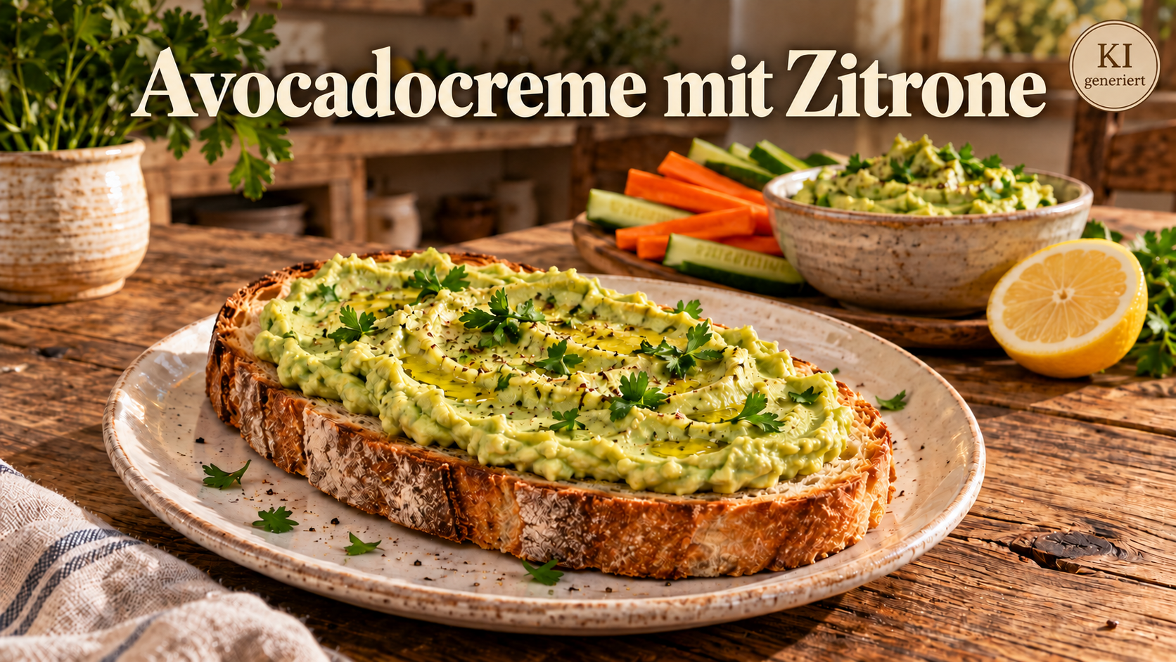 Cremige Avocadocreme mit Zitrone