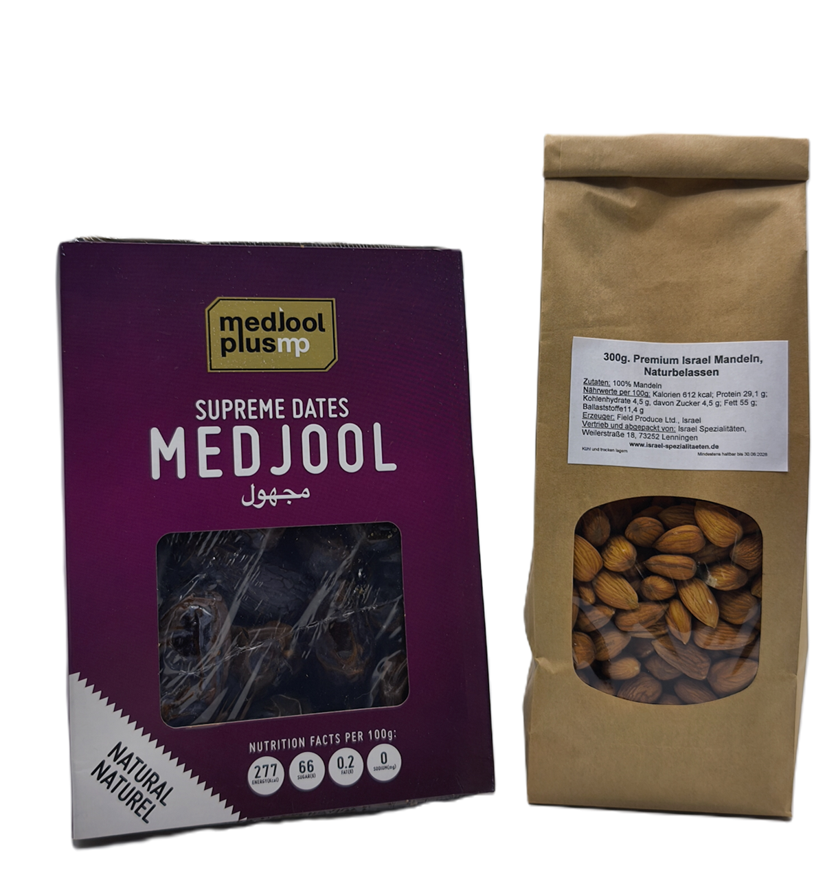 1kg. Box Medjoul Datteln + 300g. Mandeln