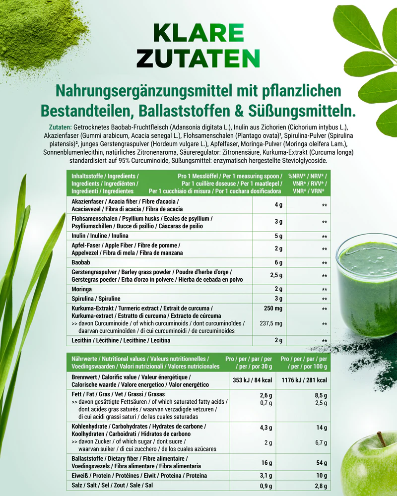 Daily Greens & Fibers - Zitrone, 600g., Vit4ever